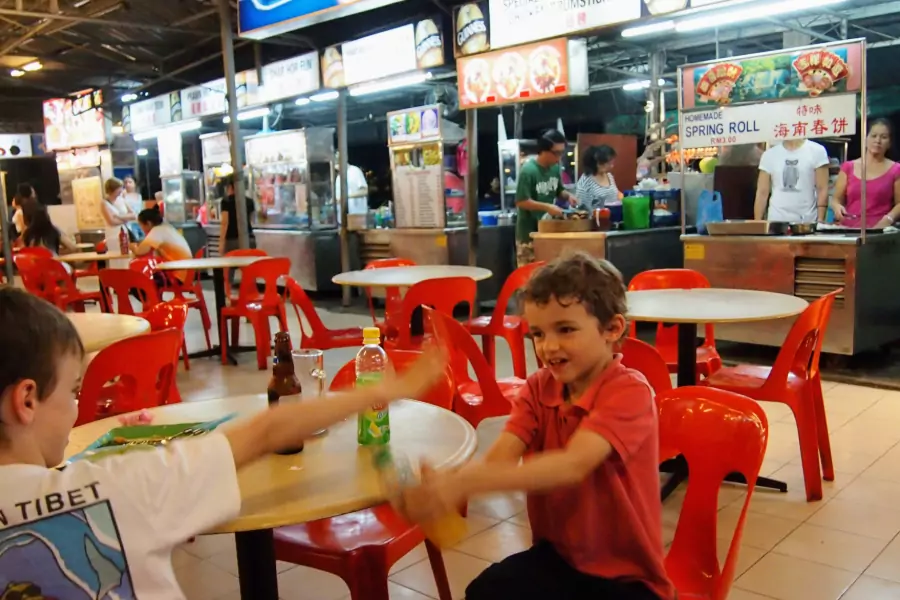 A Food Court in Malaysia, many types of street food under one roof
